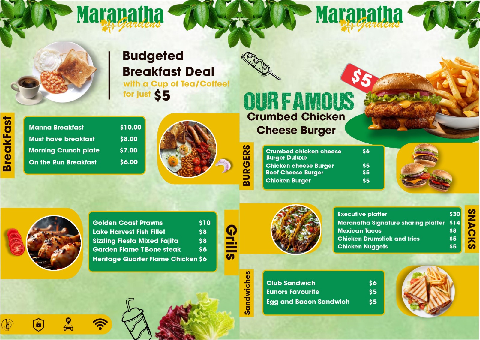 Restaurant and catering at Maranatha Gardens
